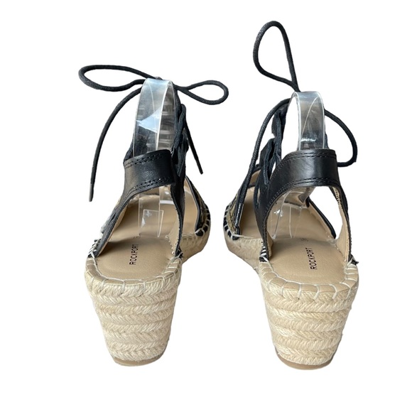 Rockport Aztec print black and tan lace up wedges womens shoes size 8 - Picture 5 of 14